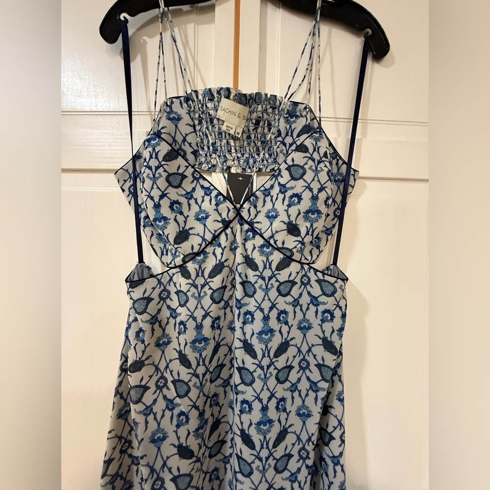NWT | Sachin + Babi Blue Vine Print Heather Dress Size 6 & 10 - Picture 5 of 10